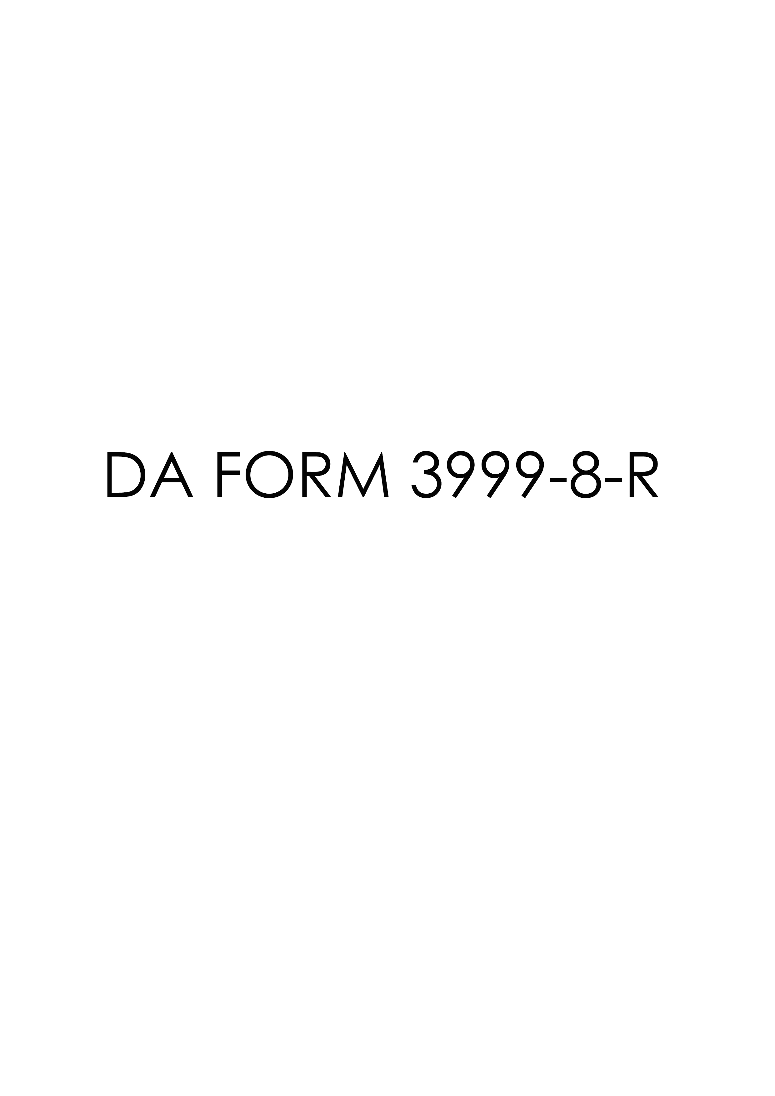 DA Form 3999-8-R form preview