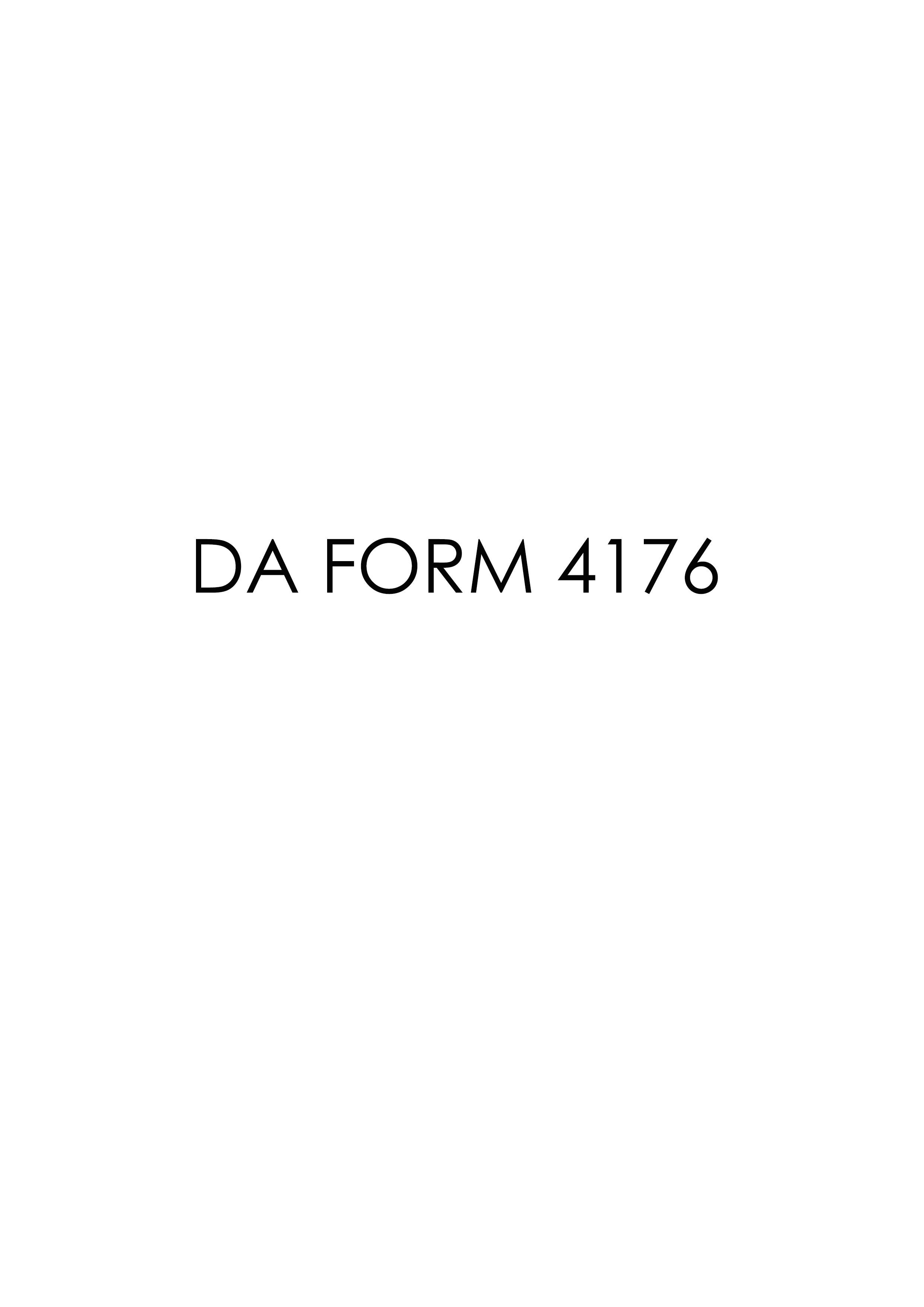 DA Form 4176 form preview