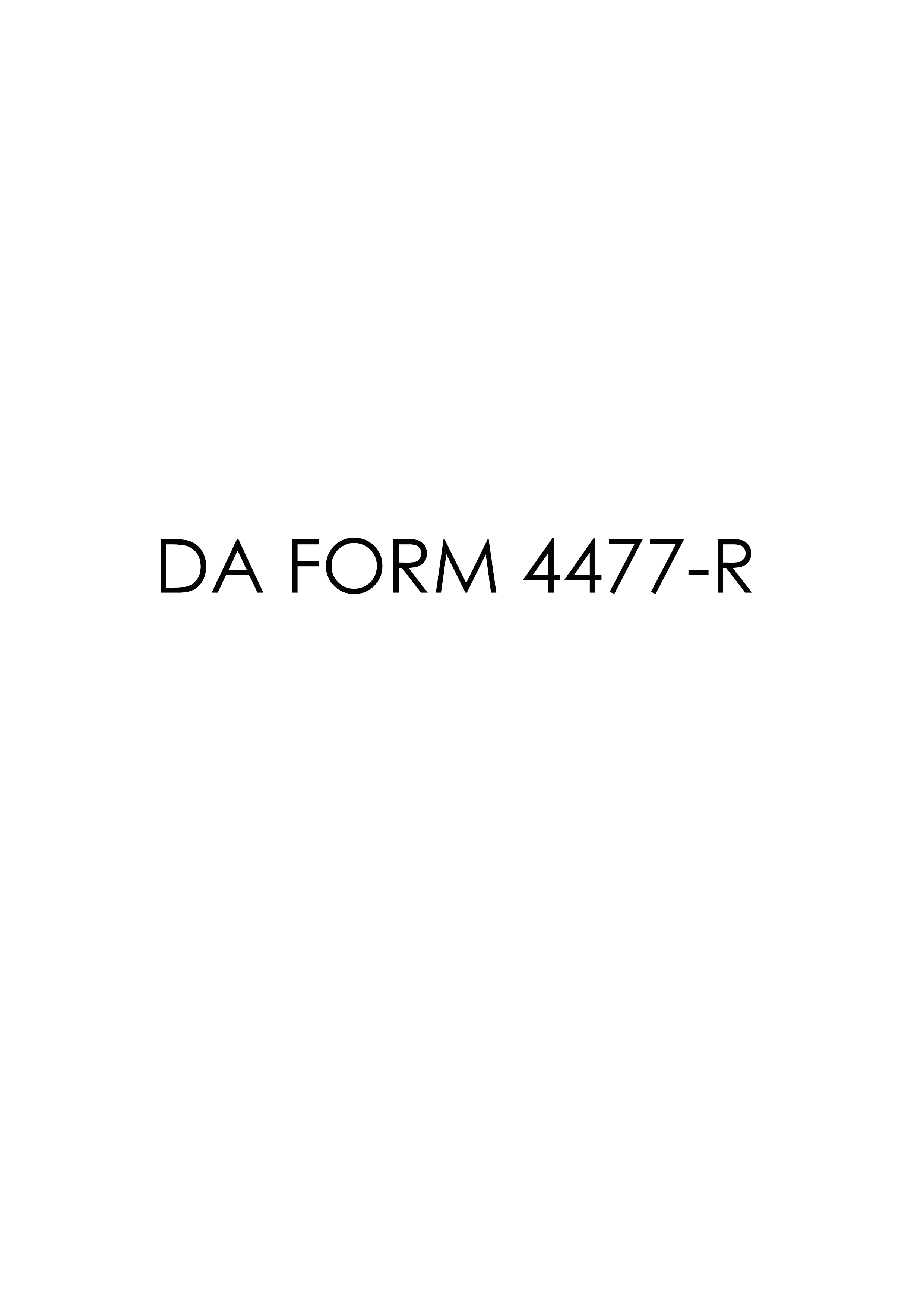 DA Form 4477-R form preview