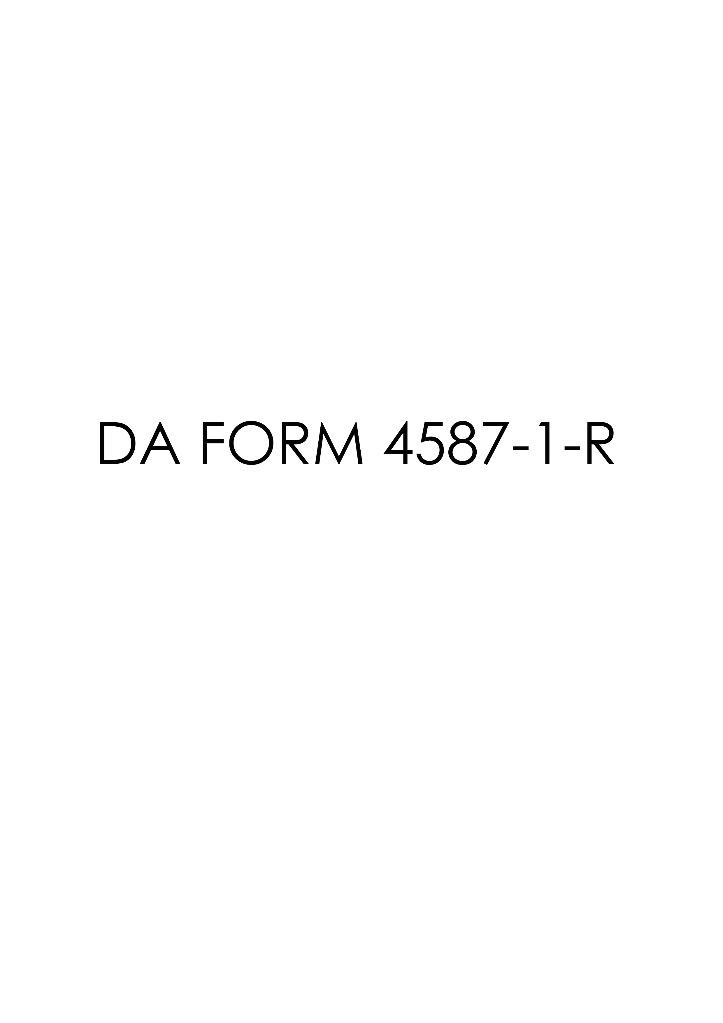 DA Form 4587-1-R form preview