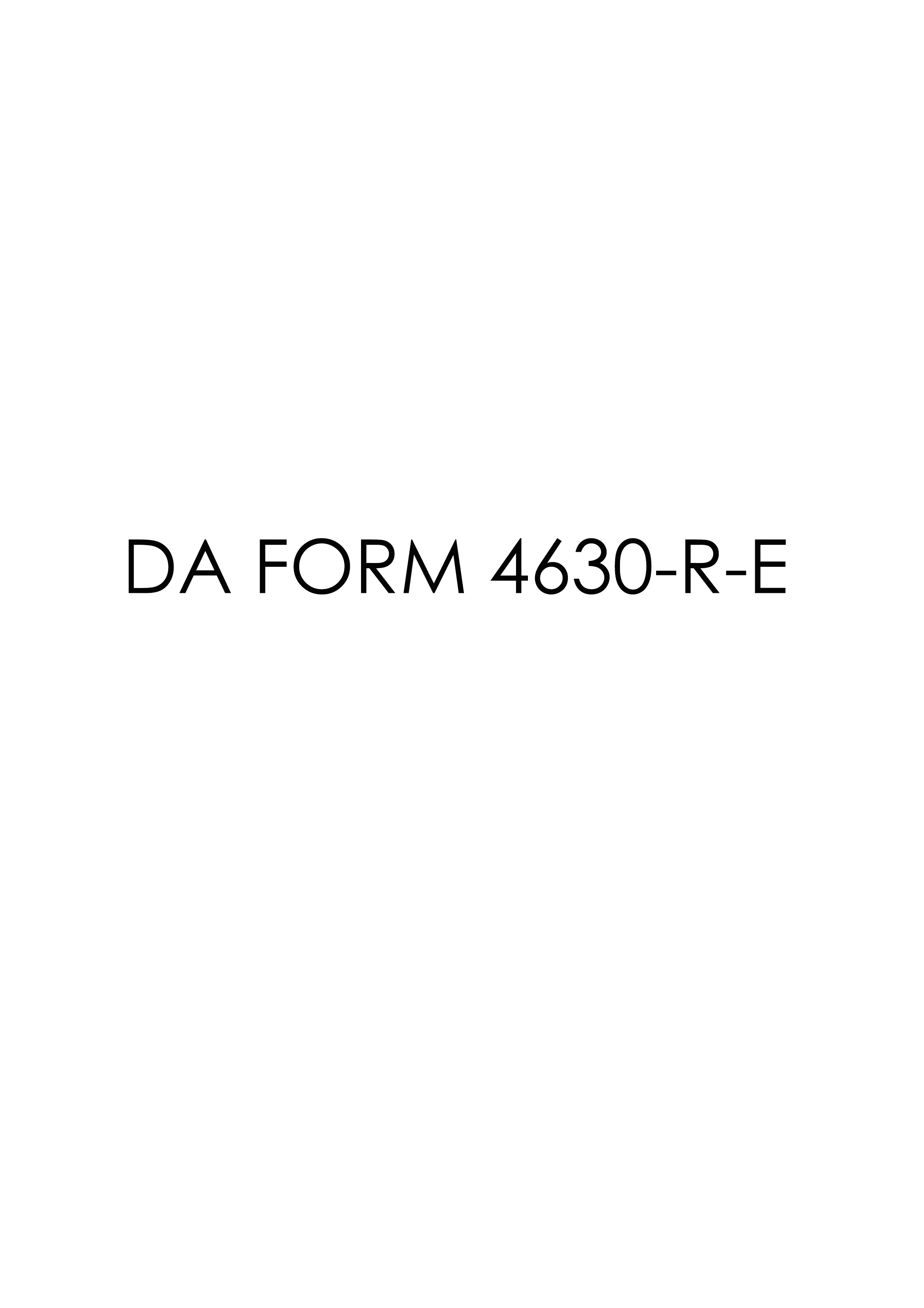 DA Form 4630-R-E form preview