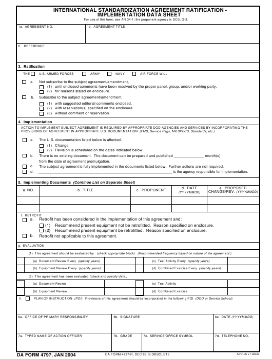 DA Form 4797 form preview