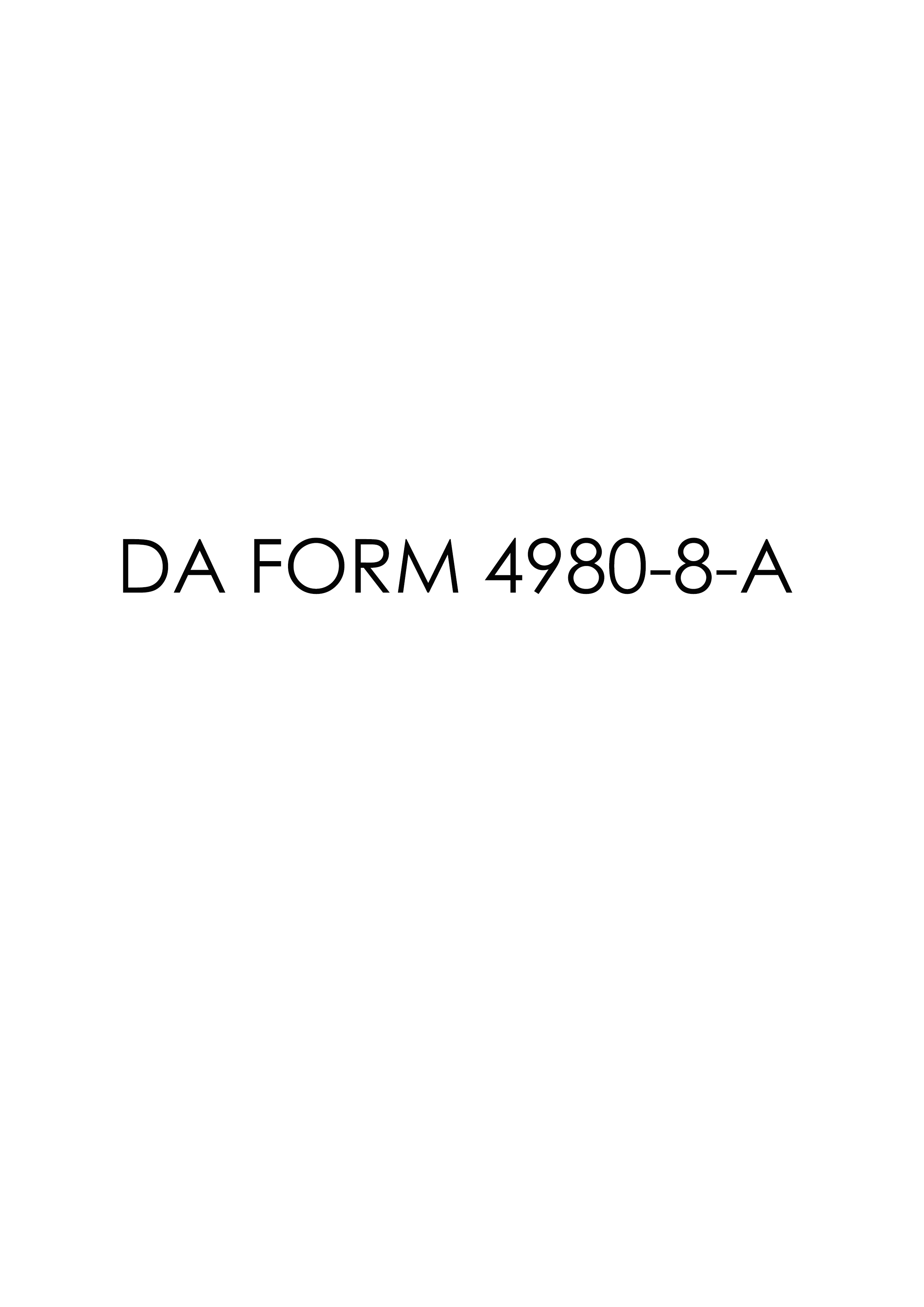 DA Form 4980-8-A form preview