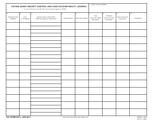 DA Form 5071 form preview
