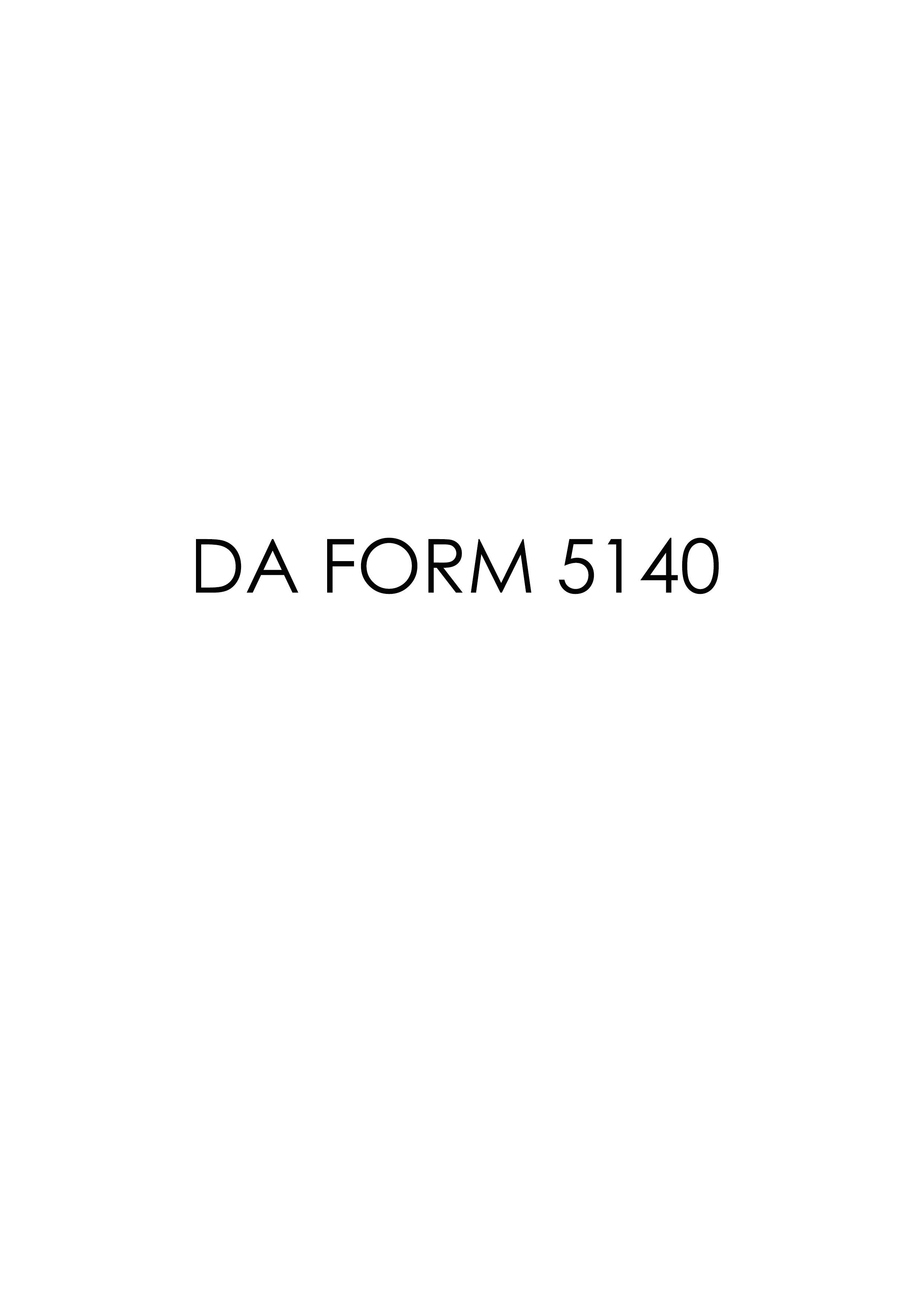 DA Form 5140 form preview