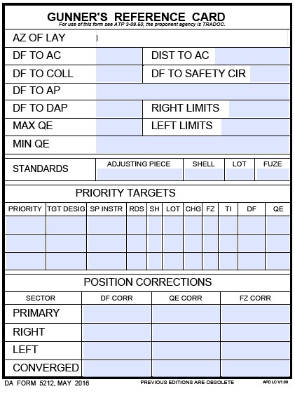 DA Form 5212 form preview