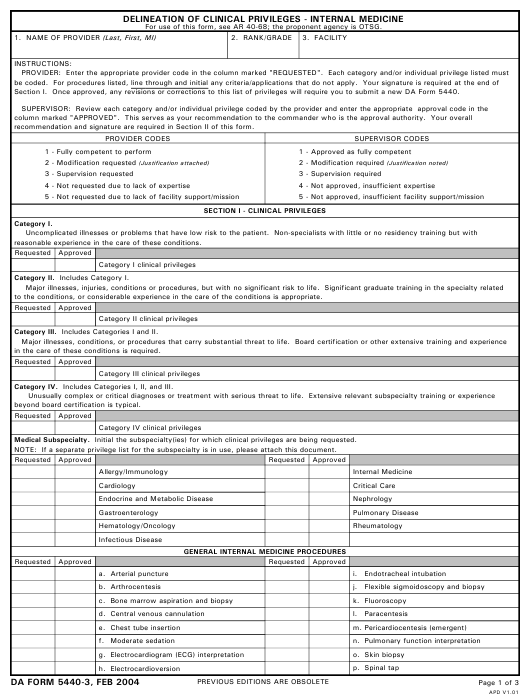 DA Form 5440-3 form preview