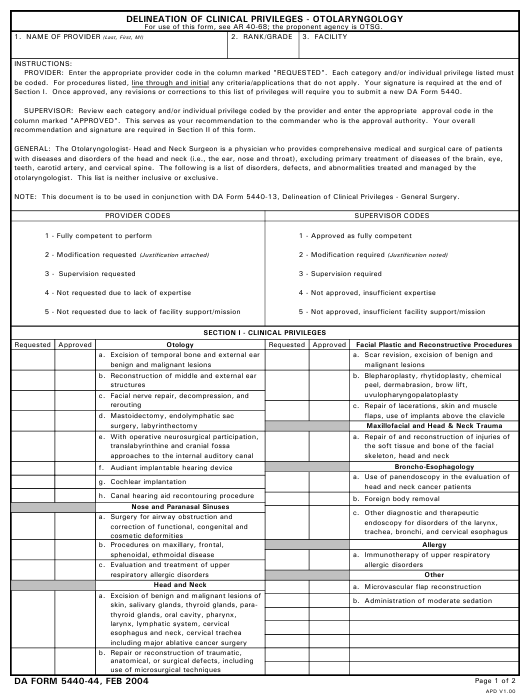 DA Form 5440-44 form preview