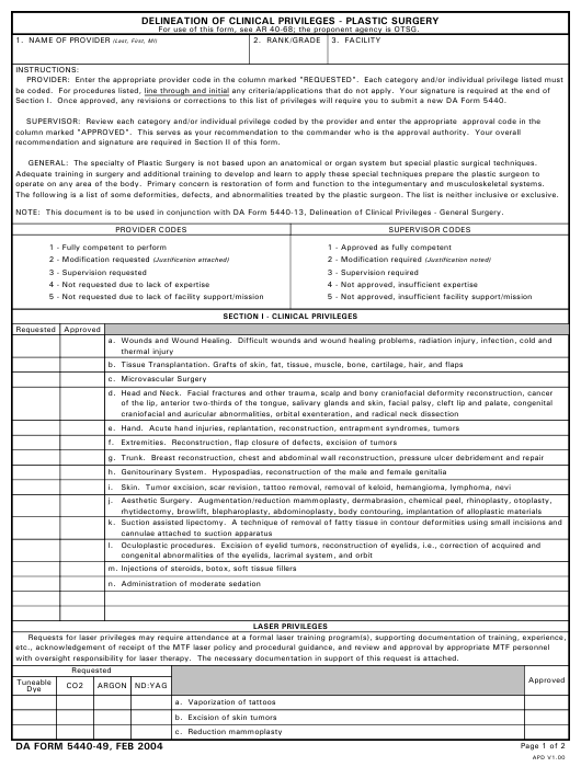 DA Form 5440-49 form preview