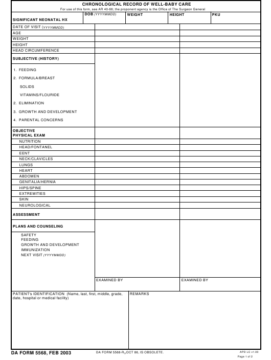 DA Form 5568 form preview