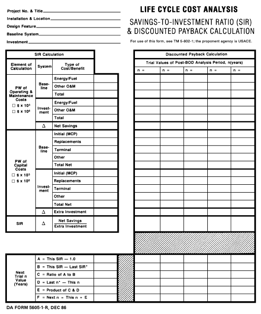 DA Form 5605-1-R form preview