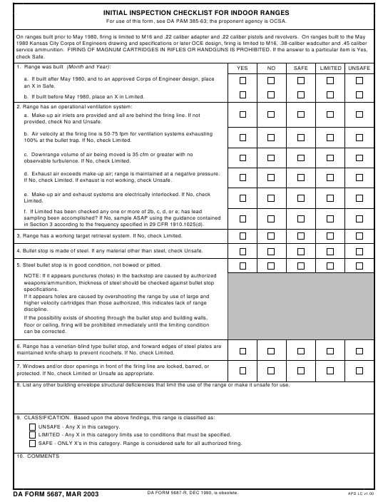 DA Form 5687 form preview