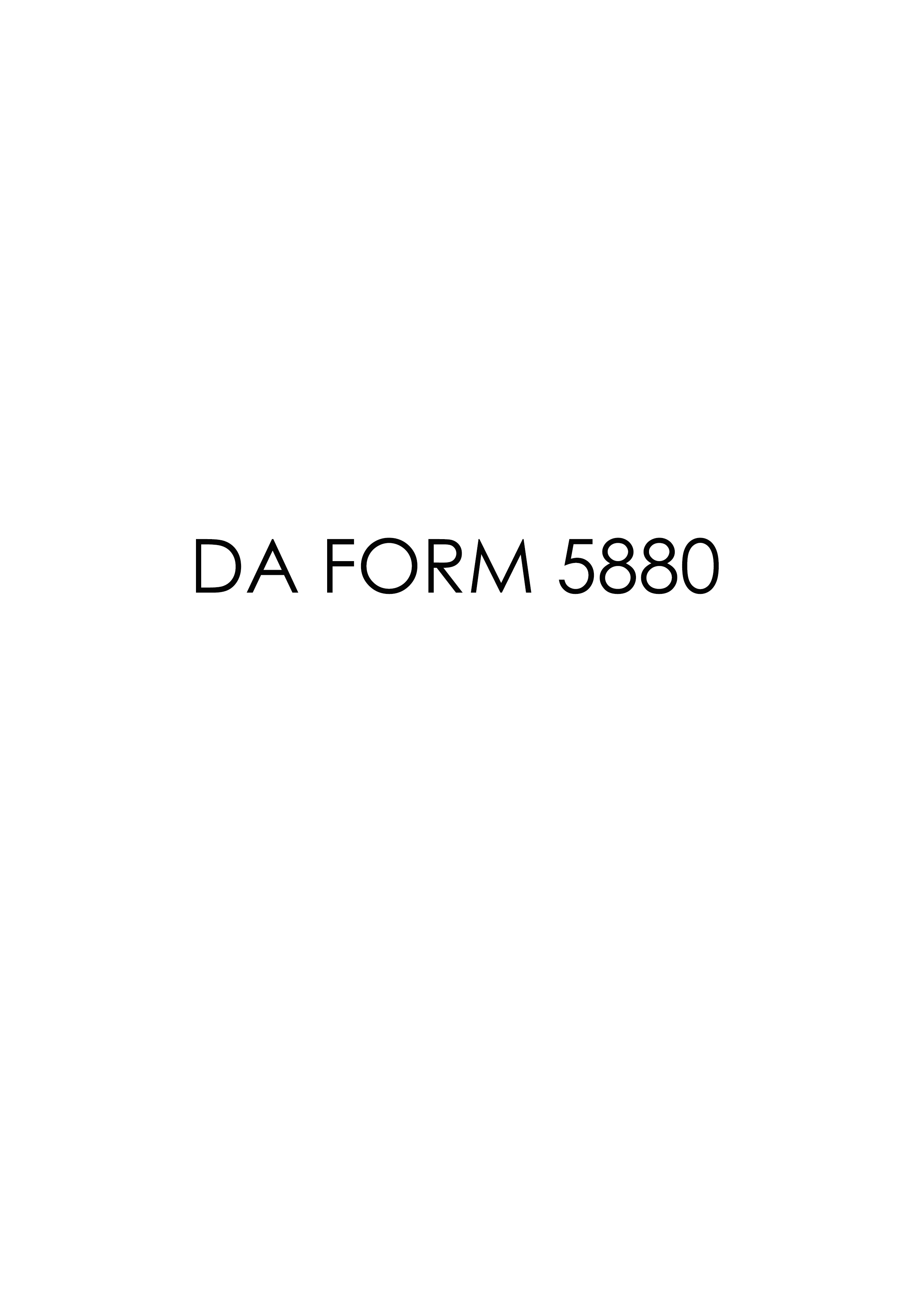 DA Form 5880 form preview