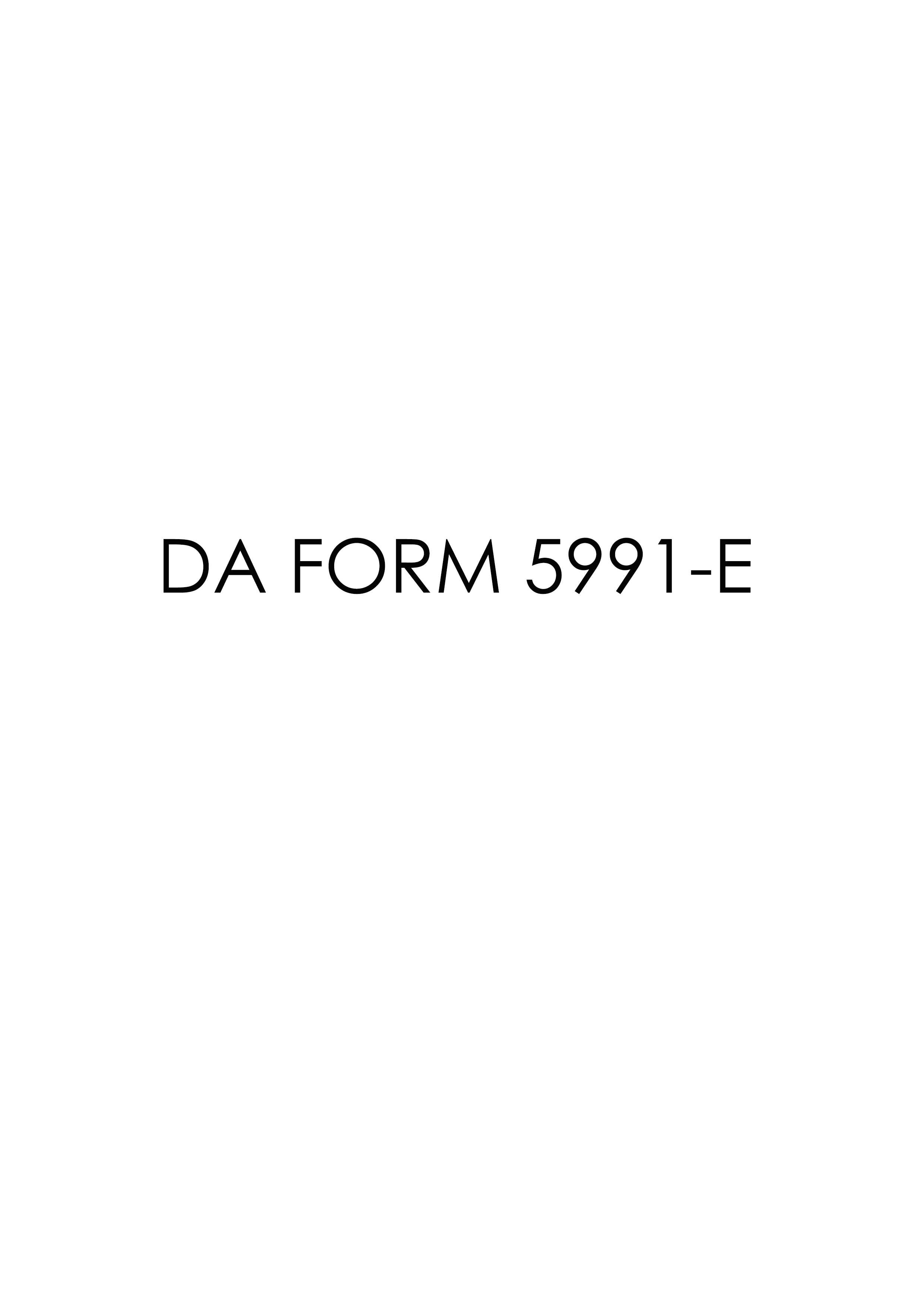 DA Form 5991-E form preview