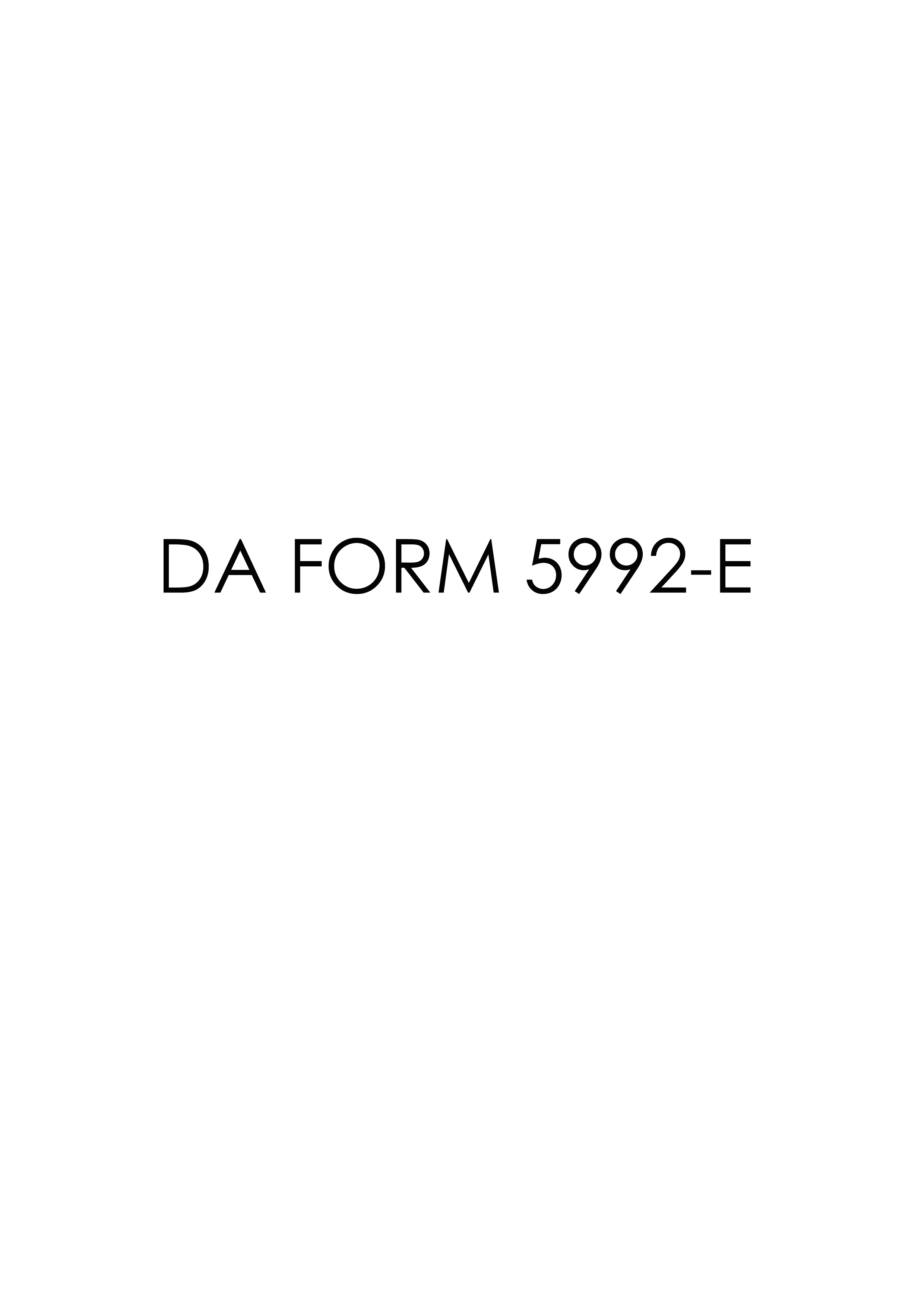 DA Form 5992-E form preview
