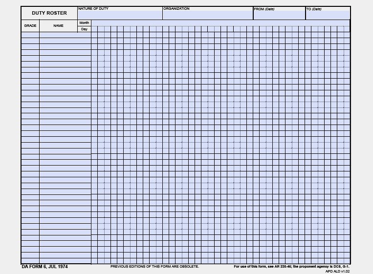 DA Form 6 form preview