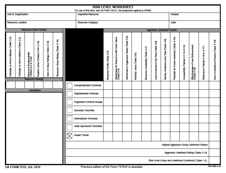 DA Form 7278 form preview