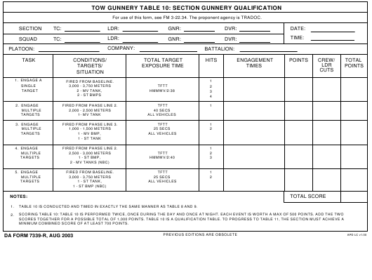 DA Form 7339-R form preview