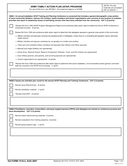 DA Form 7419-3 form preview