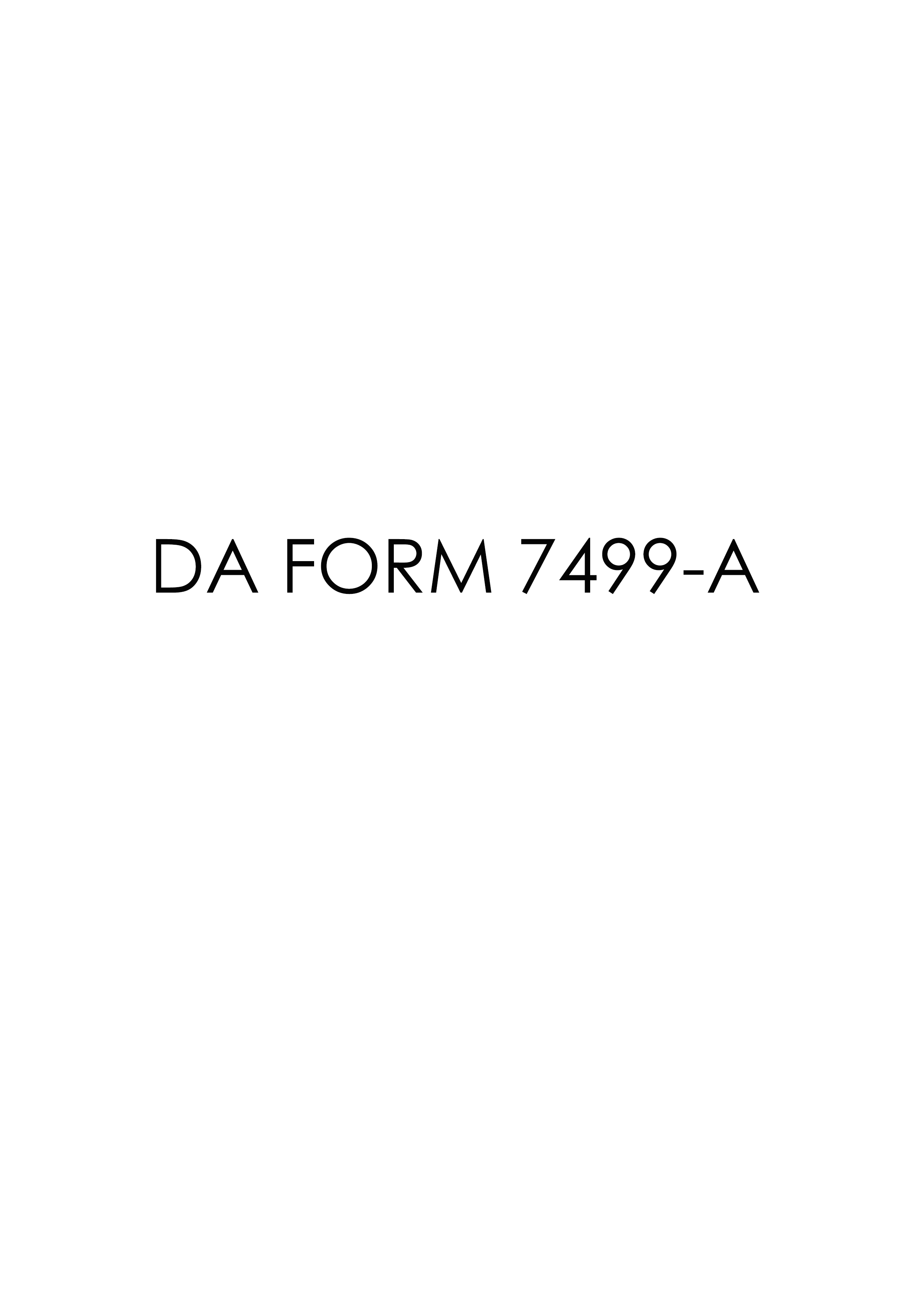 DA Form 7499-A form preview