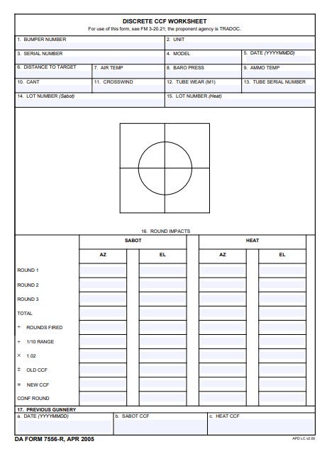 DA Form 7556-R form preview