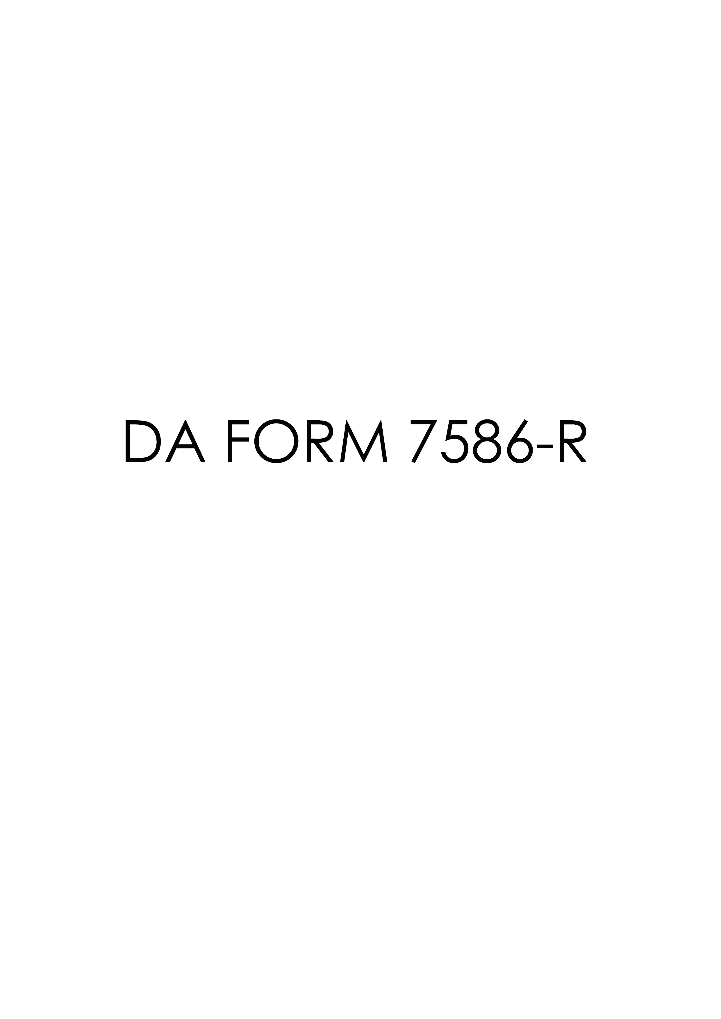 DA Form 7586-R form preview