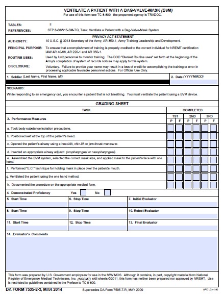 DA Form 7595-2-3 form preview