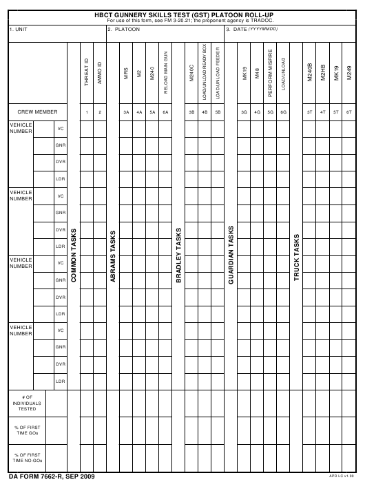 DA Form 7662-R form preview