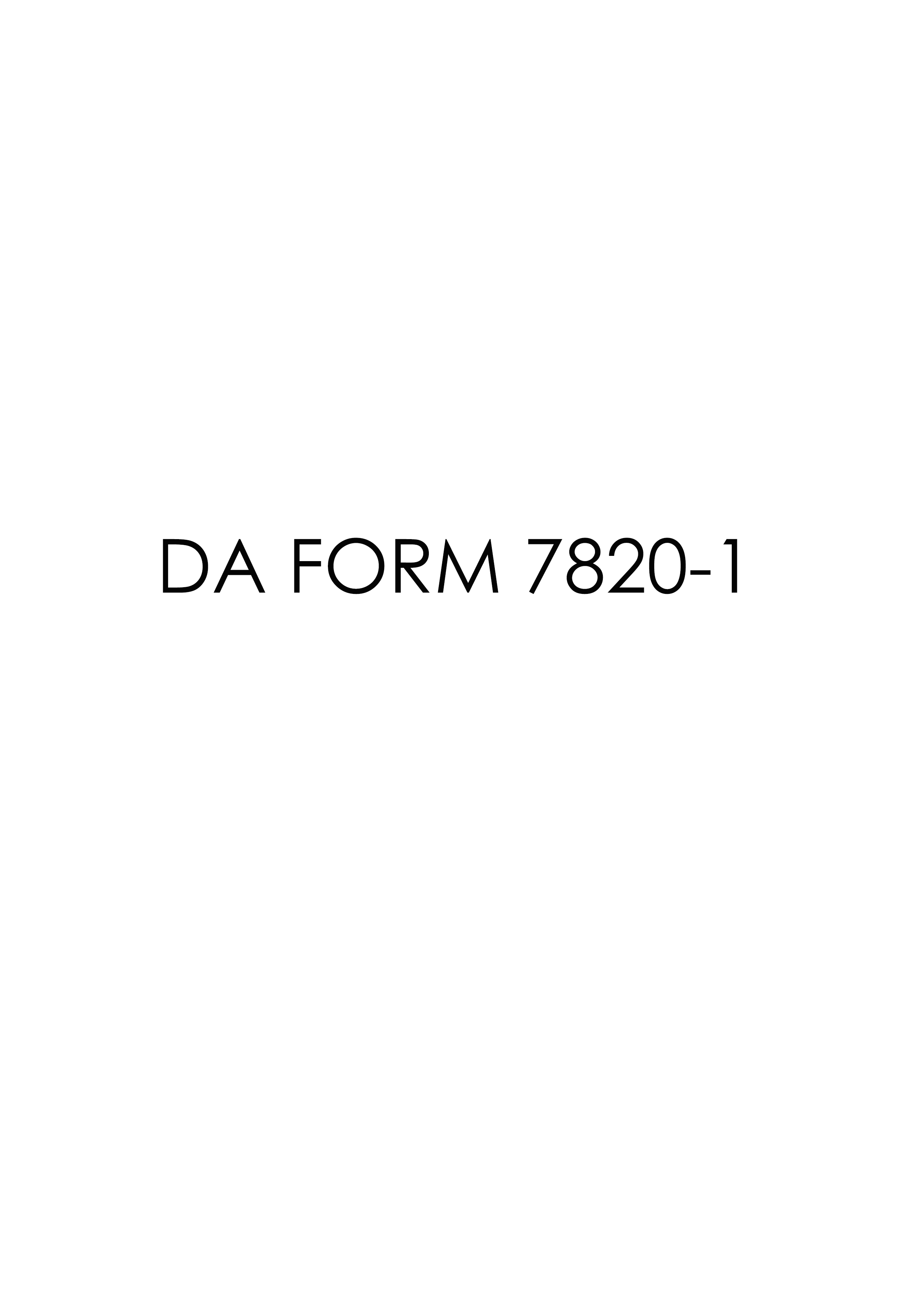 DA Form 7820-1 form preview