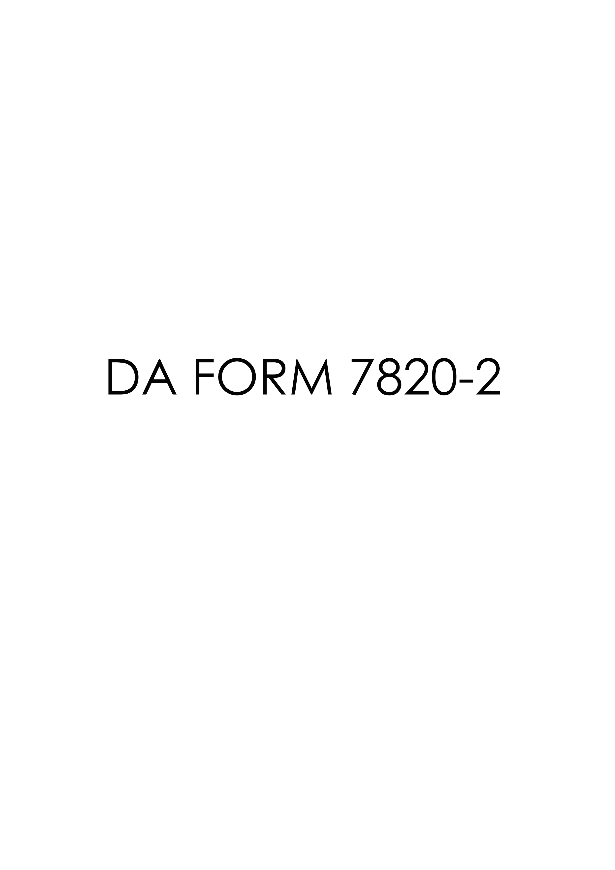DA Form 7820-2 form preview