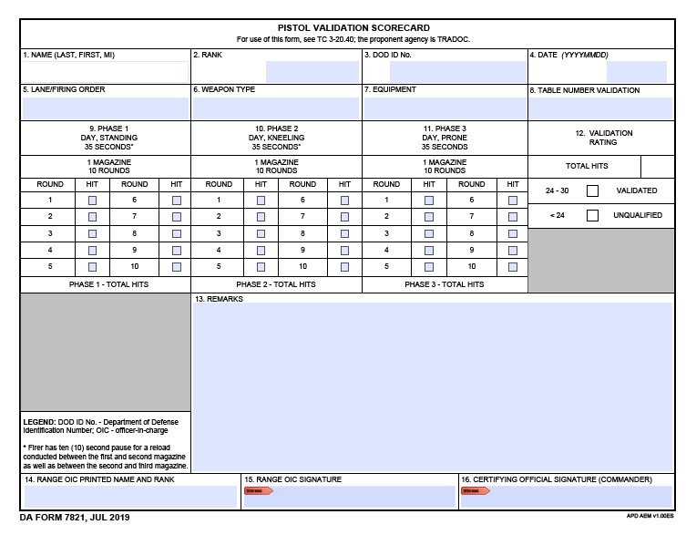 DA Form 7821 form preview