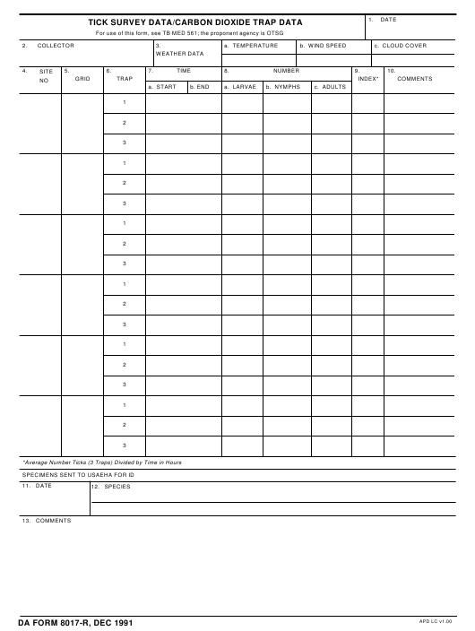 DA Form 8017-R form preview