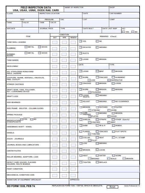DD Form 1335 form preview