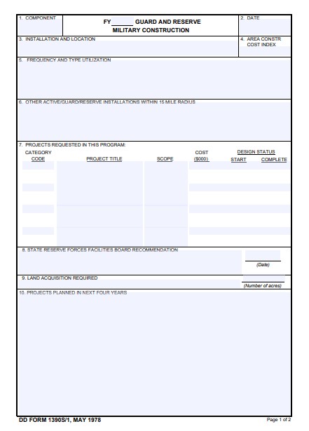 DD Form 1390S form preview