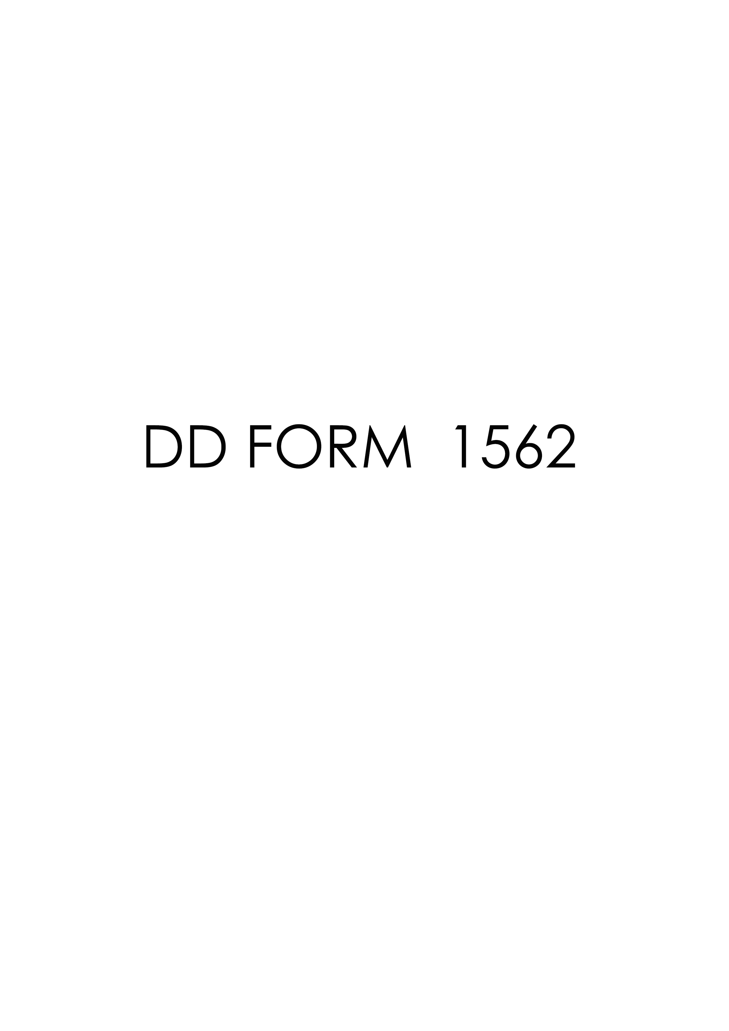 DD Form 1562 form preview