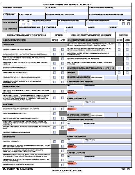DD Form 1748-1 form preview