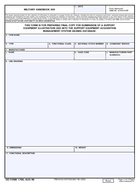 DD Form 1786 form preview