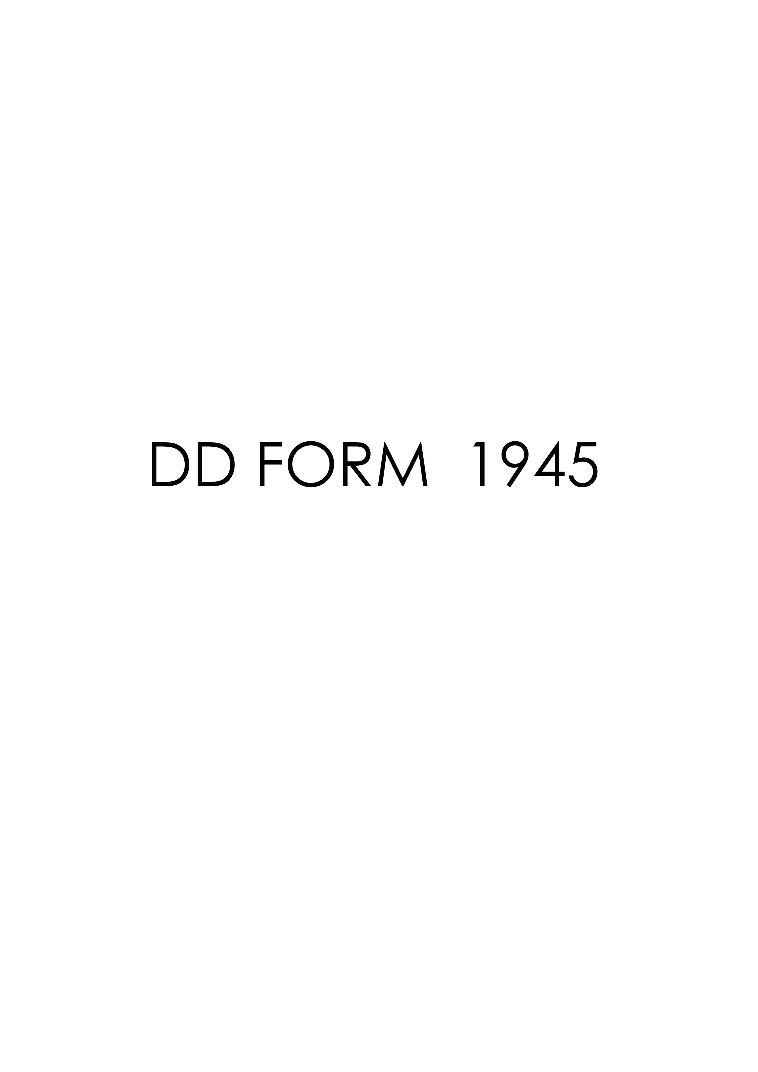 DD Form 1945 form preview