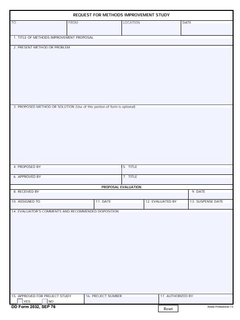 DD Form 2032 form preview