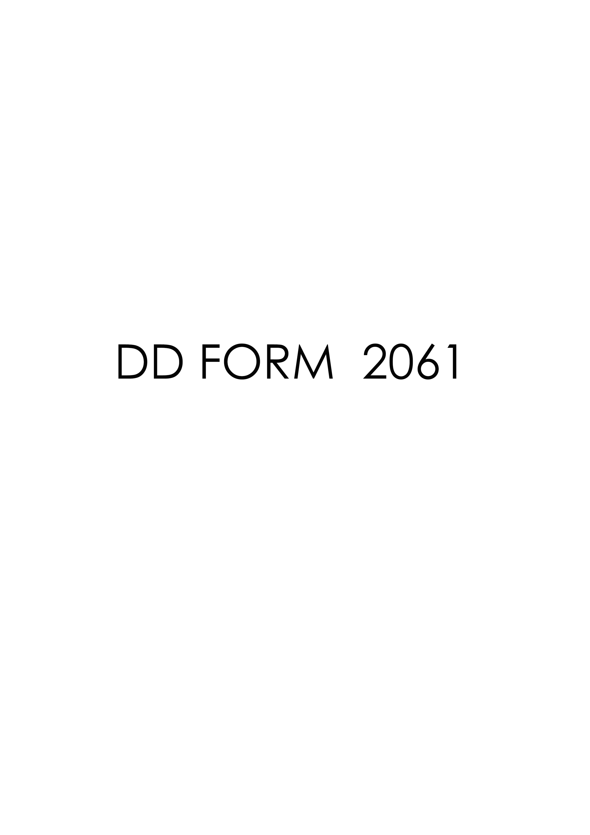 DD Form 2061 form preview