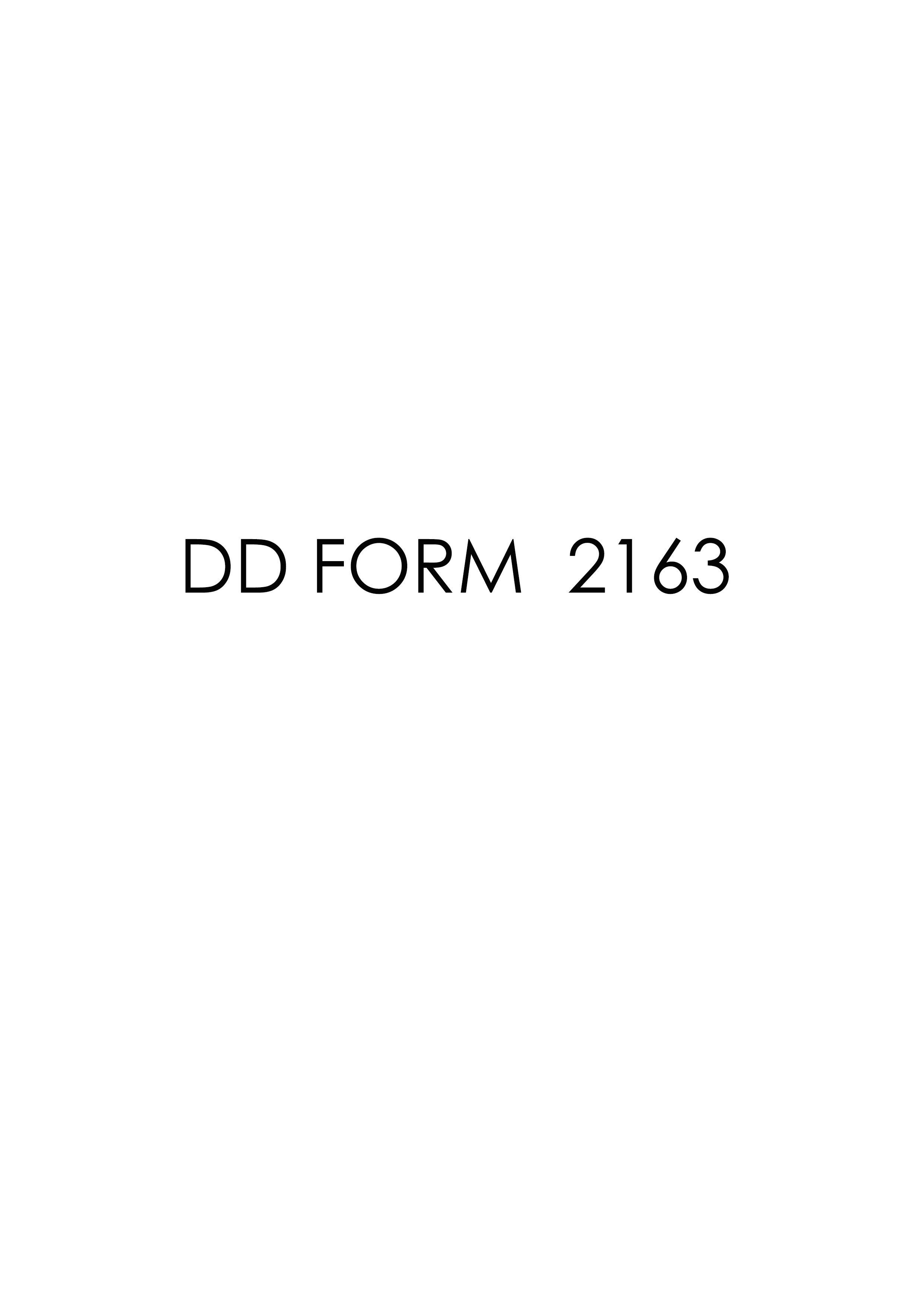 DD Form 2163 form preview