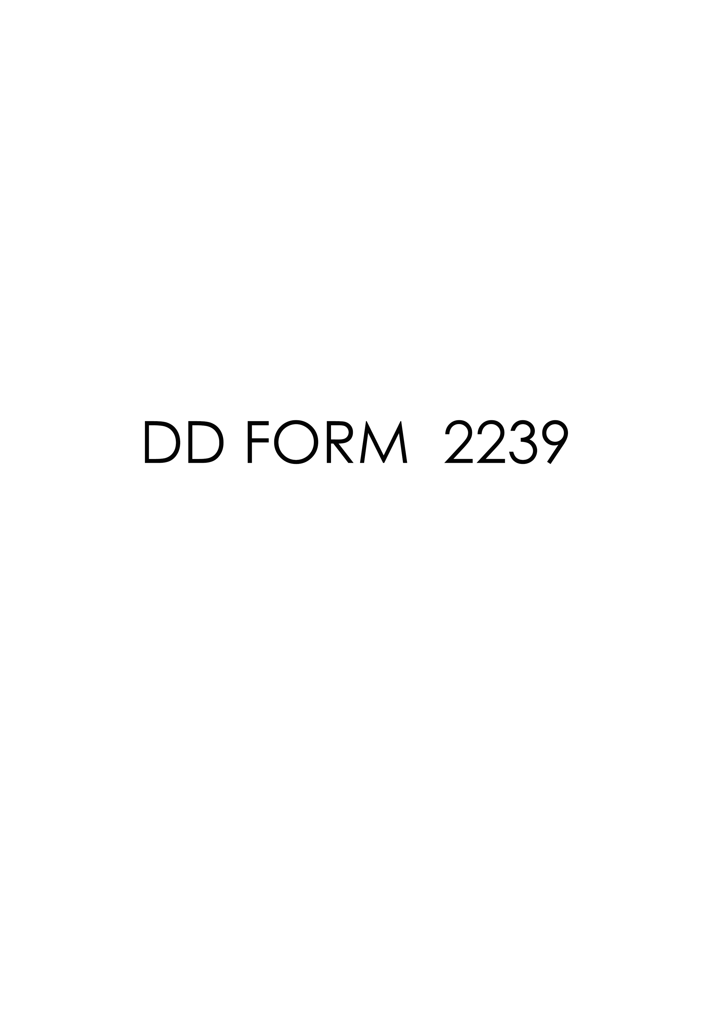 DD Form 2239 form preview