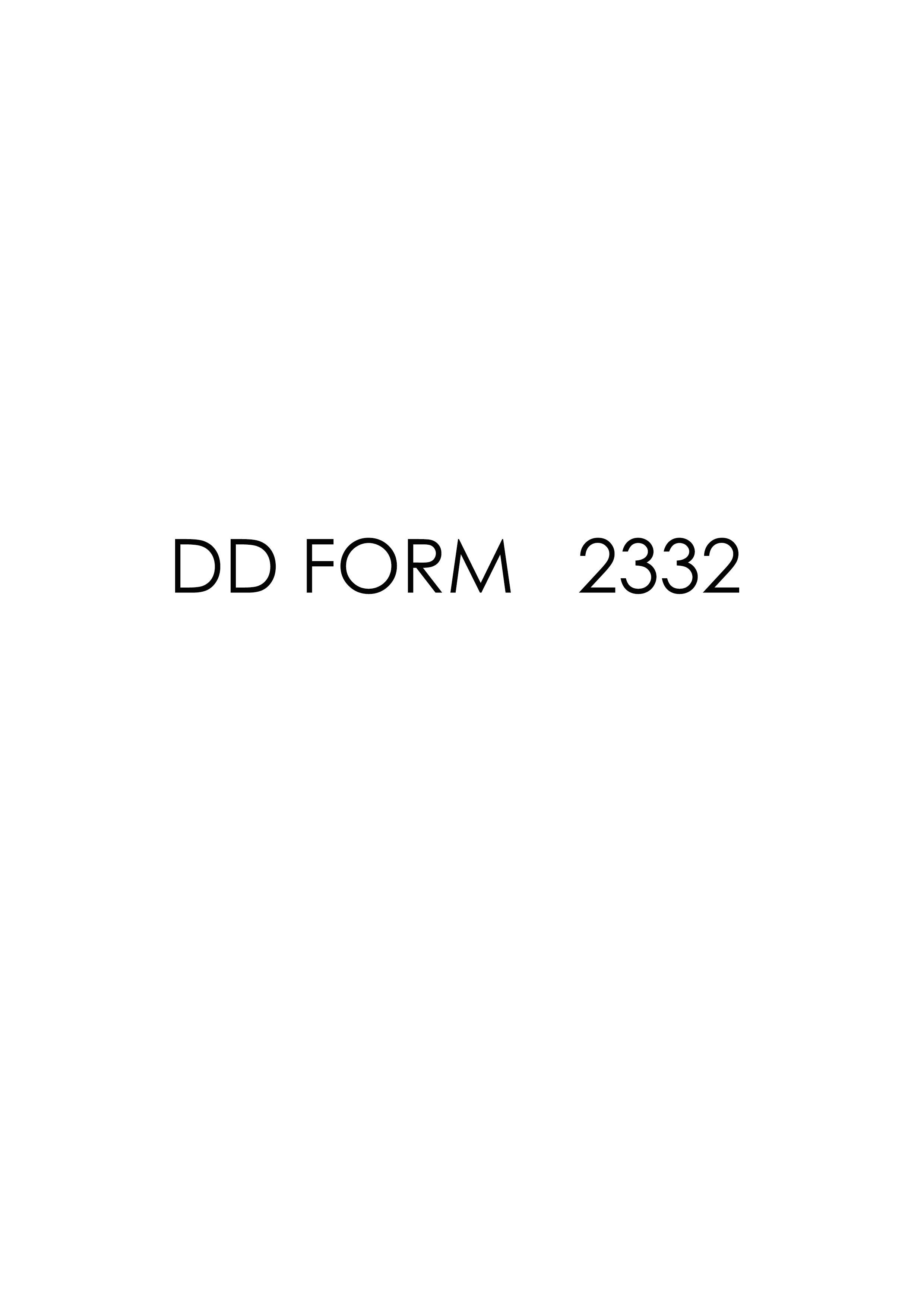 DD Form 2332 form preview
