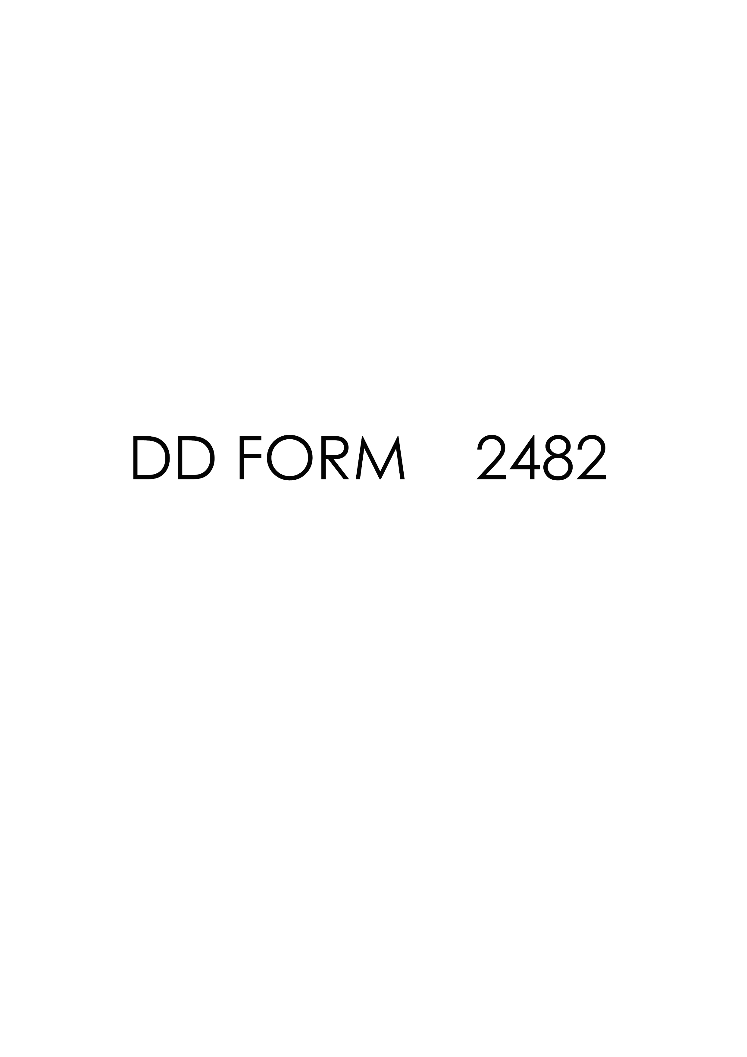 DD Form 2482 form preview