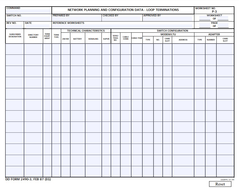 DD Form 2490-3 form preview