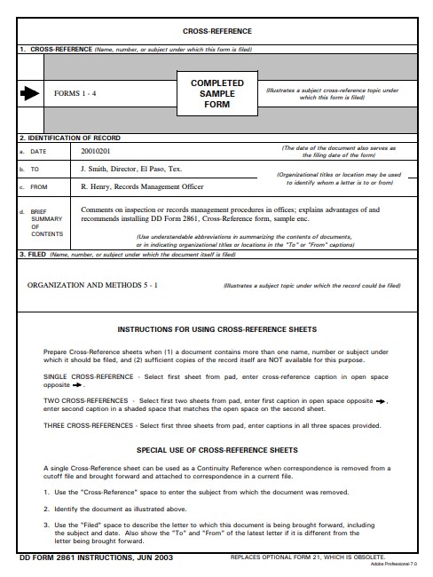 DD Form 2861 form preview