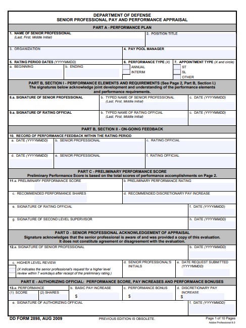 DD Form 2898 form preview