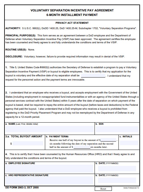 DD Form 2903-3 form preview