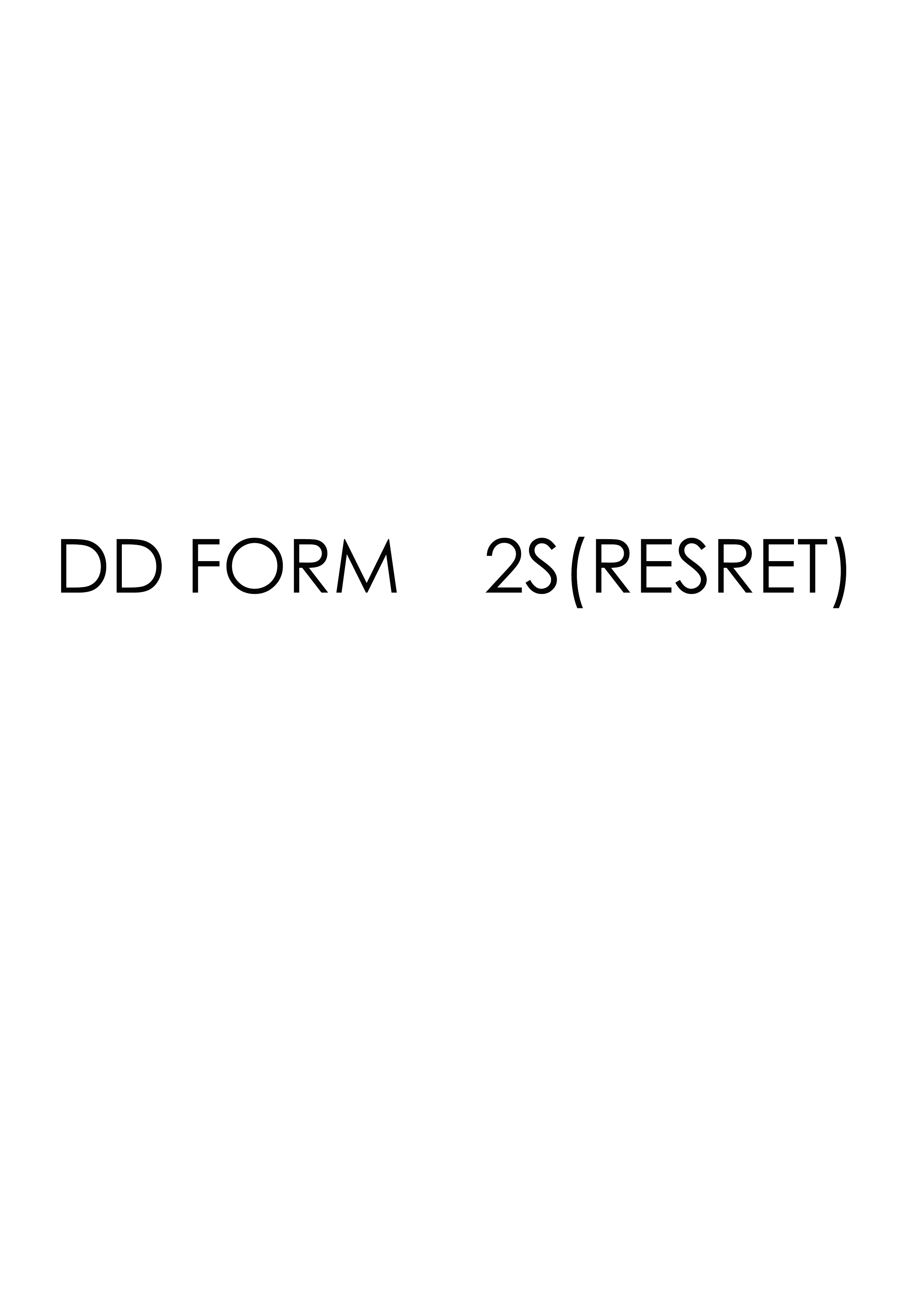DD Form 2S-RESRET- form preview