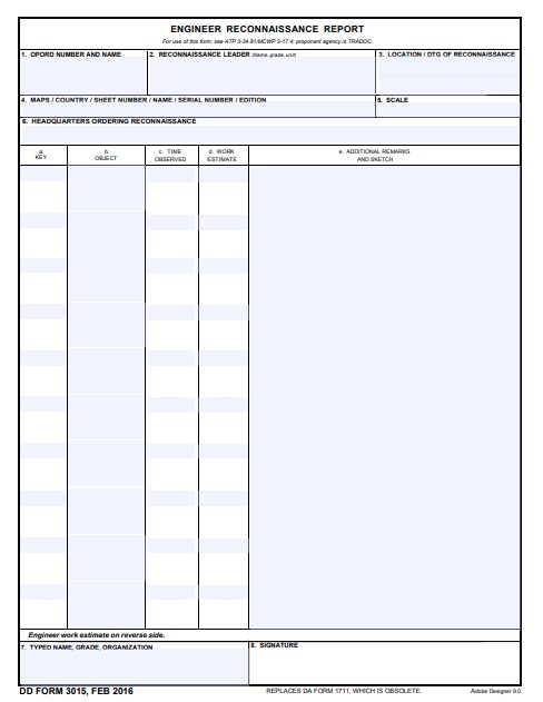 DD Form 3015 form preview